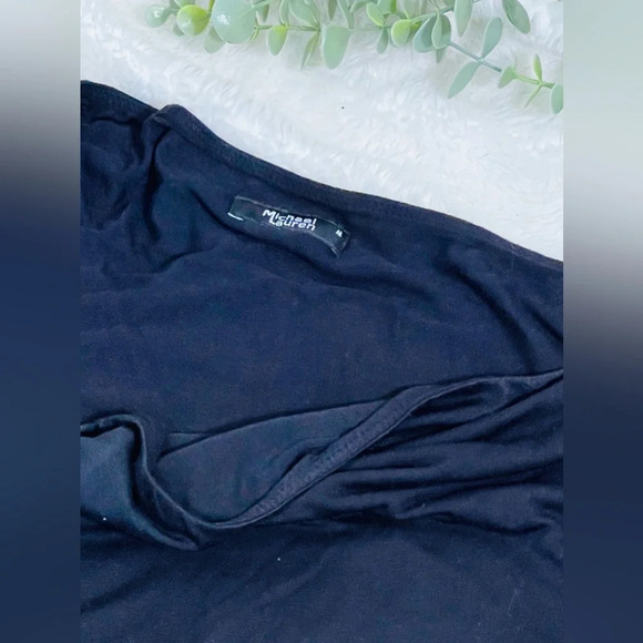 Michael Lauren Darren Black One Shoulder Tank Dress Drawstring Side Size Medium - Picture 10 of 12